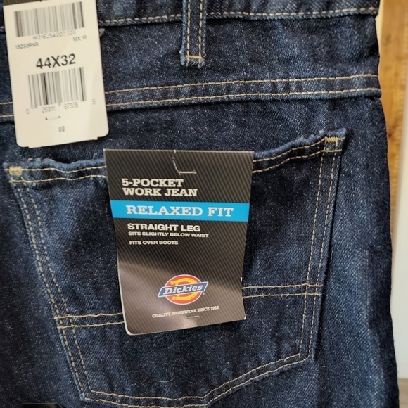 Dickey's relaxed fit 5 pocket work jeans dark wash - Picture 6 of 8